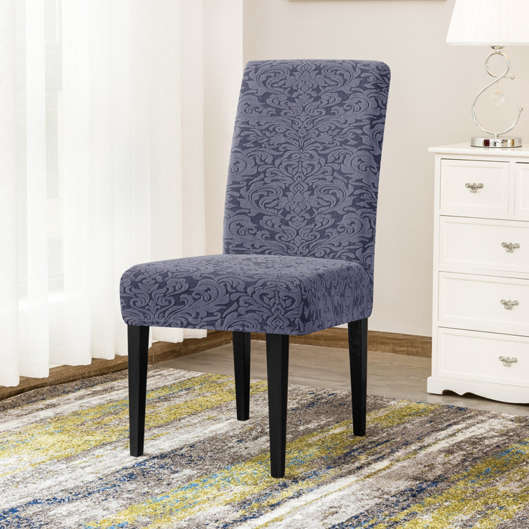House of Hampton® Stretch Damask Box Cushion Dining Chair Slipcover